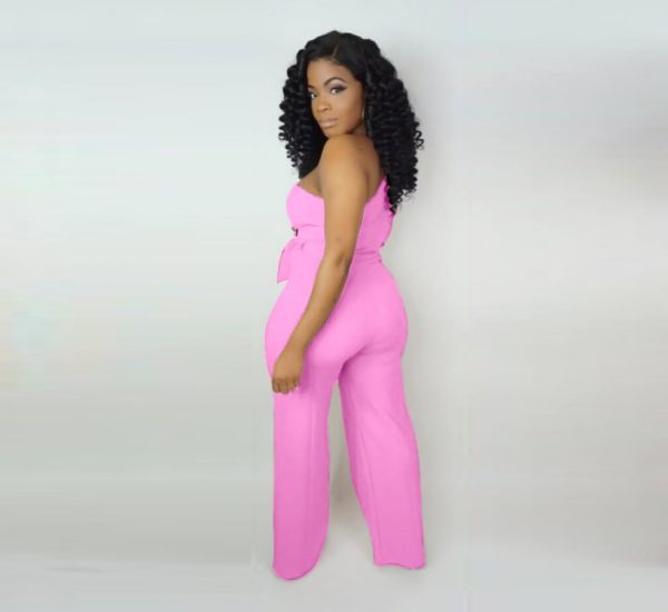 41CjlOPKHEL.jpg Women's Sexy One Shoulder Slit Sleeve High Waist One Piece Pant Outfit Wide Leg Jumpsuit Romper