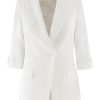 Women's Suit Jacket Summer 3/4 Sleeve Blazer Business Casual One Button Outfits for Work