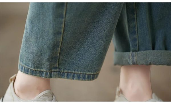 Women Irregular Denim Jumpsuits Sleeveless Loose Buttons Vintage Wide Leg Jumpsuits