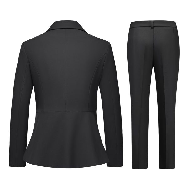 Women's Pants Suit Solid Jacket 2 Piece Set Irregular Blazer Suit Business Casual