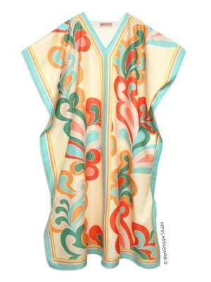 Paisley Pop Caftan Beach and Pool Coverup