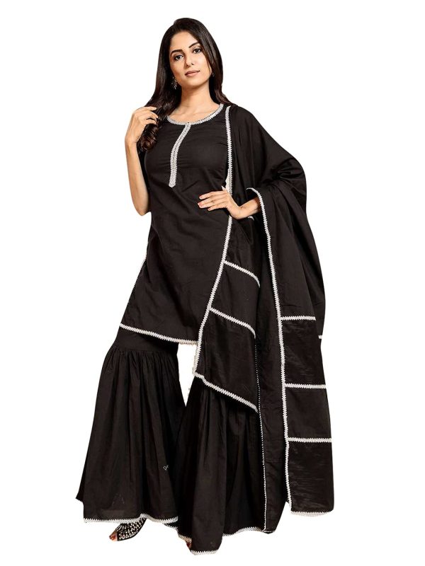 Indian Kurti for Womens With Palazzo Dupatta|| Rayon Lace Work Sarara Style Kurta Kurtis Tunic For Women