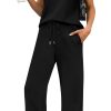 2 Piece Sets for Women Summer Lounge Set Wide Leg Pants Matching Set Vacation Travel Outfits Beach Clothing