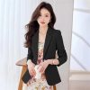 61sMCQj7x8L.jpg Women Clothes Button Coats Overwea Hot Black Pink Solid Slim Jacket