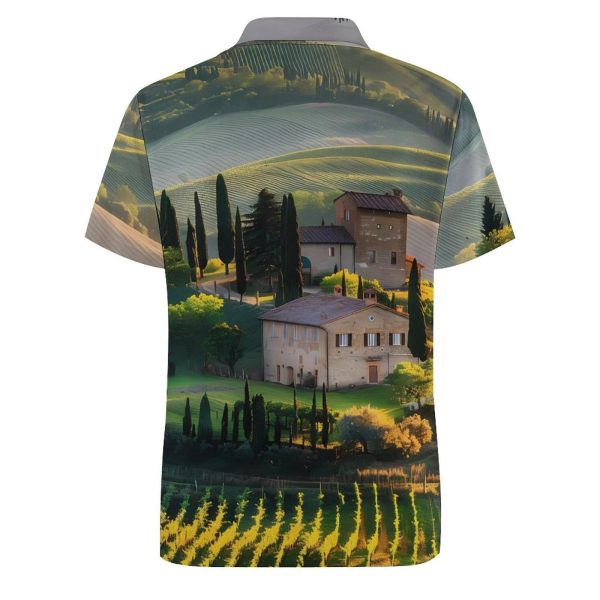 Tuscany Vineyard Womens Polo Shirts Short Sleeve Golf Shirts Casual Tennis Shirts for Work Business