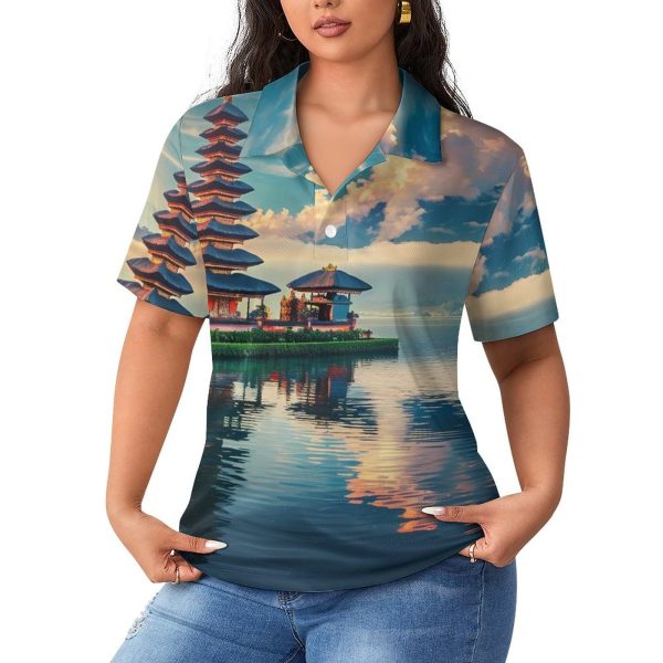 Bali – Indonesia Womens Polo Shirts Short Sleeve Golf Shirts Casual Tennis Shirts for Work Business