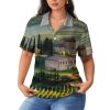 Tuscany Vineyard Womens Polo Shirts Short Sleeve Golf Shirts Casual Tennis Shirts for Work Business