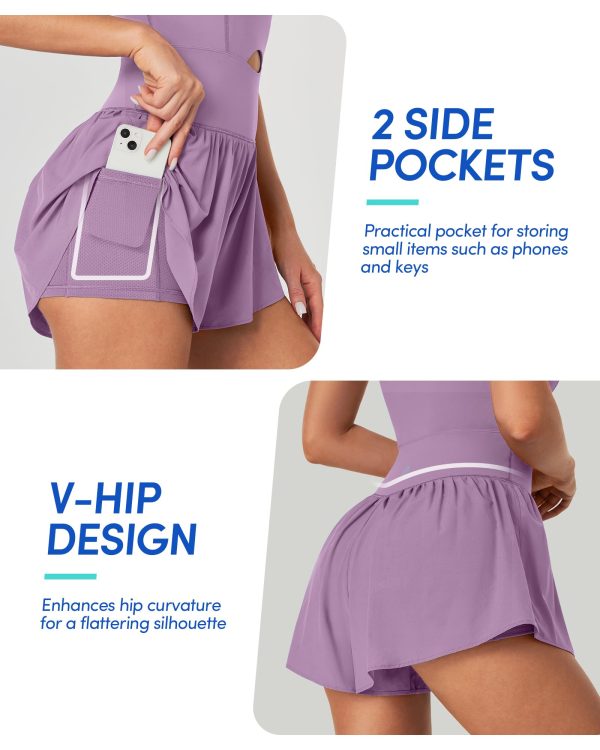 Workout Romper Tummy Control Padded Athletic Romper with Shorts Running Onesie Jumpsuits Summer Outfits Set Gym Clothes