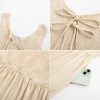 Jumpsuits for Women Bow Tie Front Overalls Smocked Tops Wide Legs Casual Knitted Outfits with Pockets