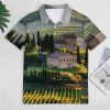 Tuscany Vineyard Womens Polo Shirts Short Sleeve Golf Shirts Casual Tennis Shirts for Work Business