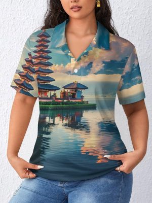 Bali – Indonesia Womens Polo Shirts Short Sleeve Golf Shirts Casual Tennis Shirts for Work Business