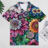 Boho Floral Colorful Flowers Womens Polo Shirts Short Sleeve Golf Shirts Casual Tennis Shirts for Work Business