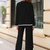 81FWMgkceKL.jpg Women's 2 Piece Outfits Long Sleeve Knit Sweater Top Wide Leg Pants Lounge Sets Tracksuits