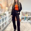 2 Piece Outfits for Women Dressy Blazer Jackets High Waisted Straight Leg Pants Suits Set Business Casual Office