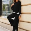 81gXMIMqadL.jpg Women's 2 Piece Outfits Long Sleeve Knit Sweater Top Wide Leg Pants Lounge Sets Tracksuits