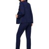Women's Suits for Work Professional Business Attire 2 Piece Blazer and Pants Set, Navy Blue, XL (16-18)