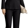 Women's 3 Piece Suit Lady Business Casual Office One Button Slim Fit Blazer Jacket Vest Pants Set