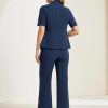 314HUezZ7NL.jpg Short Sleeve Blazer Pant Suits Set for Women Business Casual 2 Piece Work Outfits
