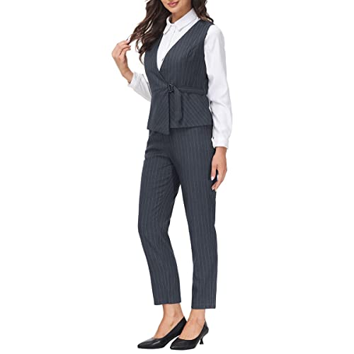 Women's 3 Piece Classic Business Suit Set Elegant Blazer Vest and Pants Set