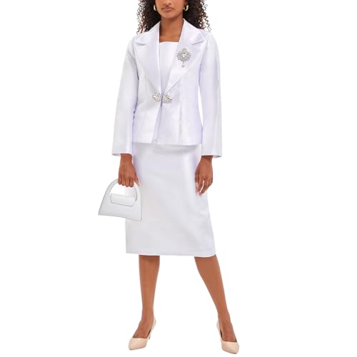 Women's 3 Piece Church Suits for Formal Occasions with Handmade Diamond Buckle Elegant Dress Business Sets