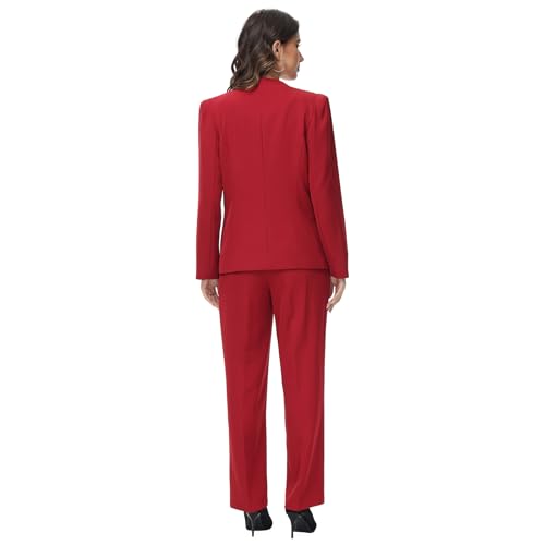 Womens Pant Suit 2 Pieces Business Casual Outfits Lady's Blazer Jacket and Pants Set for Work