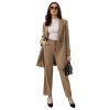 Women's Suit 2 Piece Long Blazer Set Ladies Jacket Pantsuit Casual Outfits for Fall