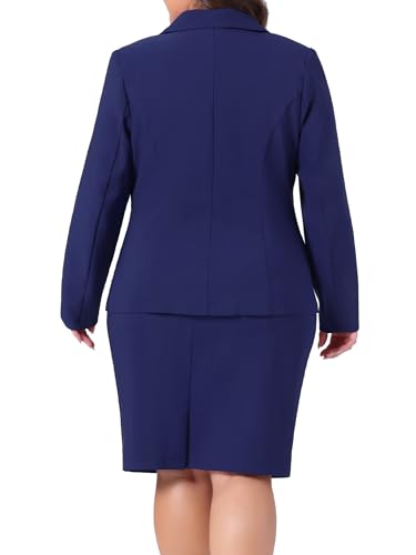 Plus Size Blazer and Skirt Suit Sets for Women 2 Piece Outfits Business Casual Suit Sets