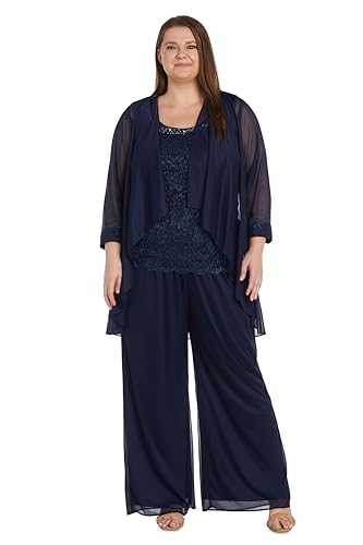 3PC Pant Set Solid Pants Lace Tank Beaded W/Pearl Neckline & Pleated Jacket