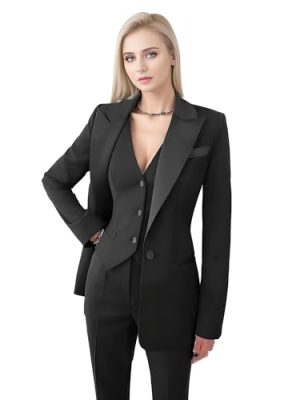 Women's Suiting Pantsuit Business Casual Outfits Women Work Office Pant Suits for Women 3 Piece Set