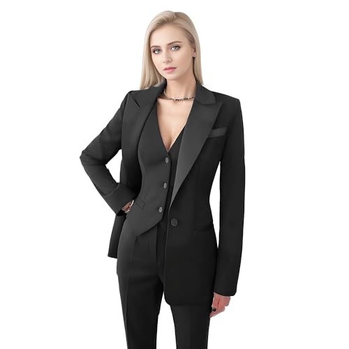 Women's Suiting Pantsuit Business Casual Outfits Women Work Office Pant Suits for Women 3 Piece Set