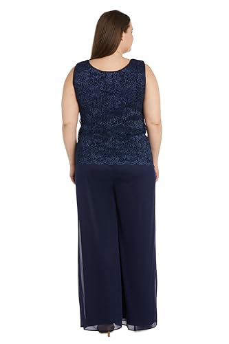 3PC Pant Set Solid Pants Lace Tank Beaded W/Pearl Neckline & Pleated Jacket