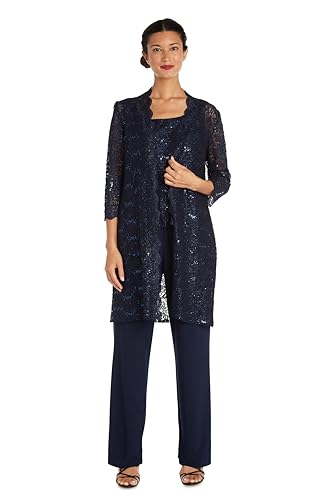 Womens Plus Sequined Lace Pant Suit