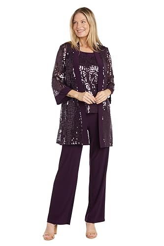 3PC Sequined Sleeveless Top, Jacket & Ity Duster Pant Set