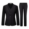 Women's 3 Piece Suit Lady Business Casual Office One Button Slim Fit Blazer Jacket Vest Pants Set