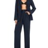 Women's 2 Piece Pant Suit Business Casual Outfits Striped Notched Collar Blazer Wide Leg Pants Sets