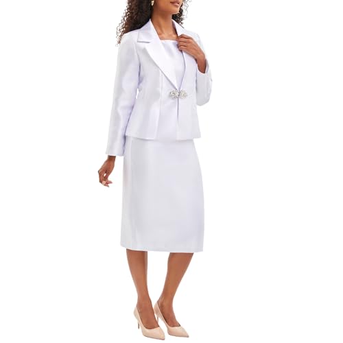 Women's 3 Piece Church Suits for Formal Occasions with Handmade Diamond Buckle Elegant Dress Business Sets