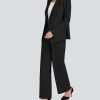 2 Piece Outfits for Women Business Casual Single Button Blazer Jacket and Wide Leg Pants Matching Suit Sets