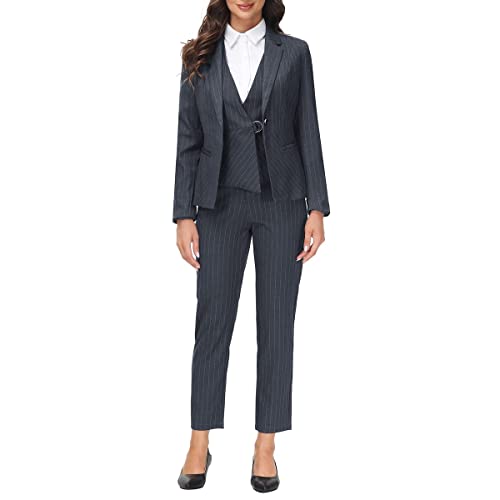 Women's 3 Piece Classic Business Suit Set Elegant Blazer Vest and Pants Set