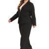 Plus Size Suit Two Piece Outfits for Women Business Office Blazer Jacket and Pants Suit Set