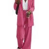 Women's Fall Two Piece Outfits Dressy Blazer Jacket and Wide Leg Pants Pockets Business Casual Office Suit Sets