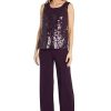 3PC Sequined Sleeveless Top, Jacket & Ity Duster Pant Set