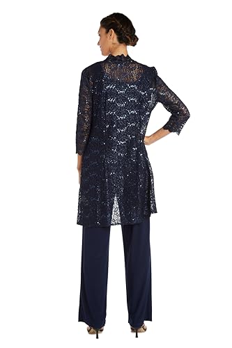 Womens Plus Sequined Lace Pant Suit