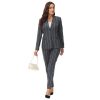 Womens 2 Piece Plaid Suits Set Business Office One Button Blazer Jacket Casual Long Sleeve Pant Suit Set