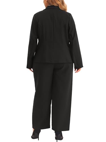 Plus Size Suit Two Piece Outfits for Women Business Office Blazer Jacket and Pants Suit Set