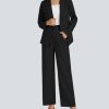 2 Piece Outfits for Women Business Casual Single Button Blazer Jacket and Wide Leg Pants Matching Suit Sets