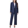 Women's 2 Piece Set Double Breasted Blazer and Pants Suit Business Outfits for Work Office