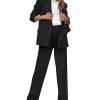 2 Piece Outfits for Women Dressy Blazer Jackets High Waisted Straight Leg Pants Suits Set Business Casual Office