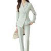 Womens 2 Piece Suit Set Long Sleeve Single Button Blazer Slim Pants Casual Office Elegant Business Commuting