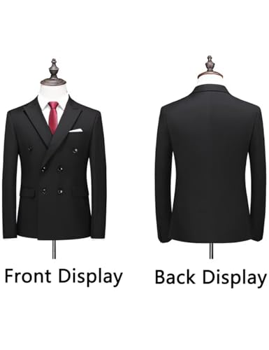 Mens Suits Double Breasted Suit Men Slim Fit 2 Piece Wedding Prom Double Breasted Blazer Groom Suit Pants Sets