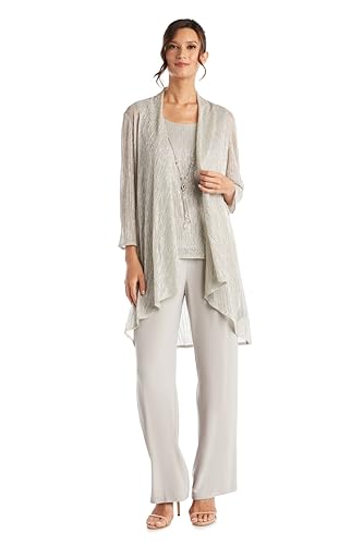 Womens 3PC Metallic Pant Suit
